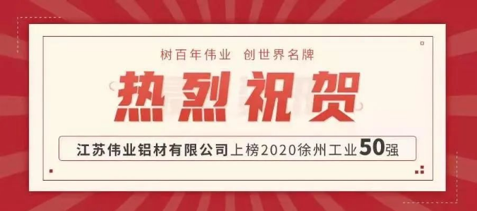 品牌硬實力！偉業鋁材江蘇生產基地上榜徐州工業50強