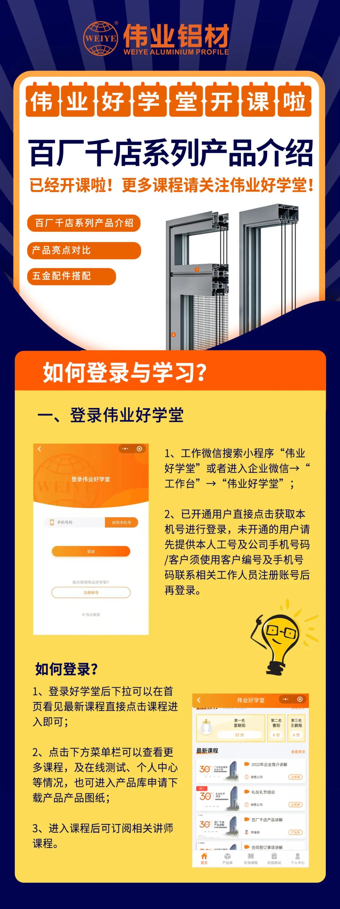 開課啦！百廠千店系列產品介紹已上線偉業好學堂，快get最新課程