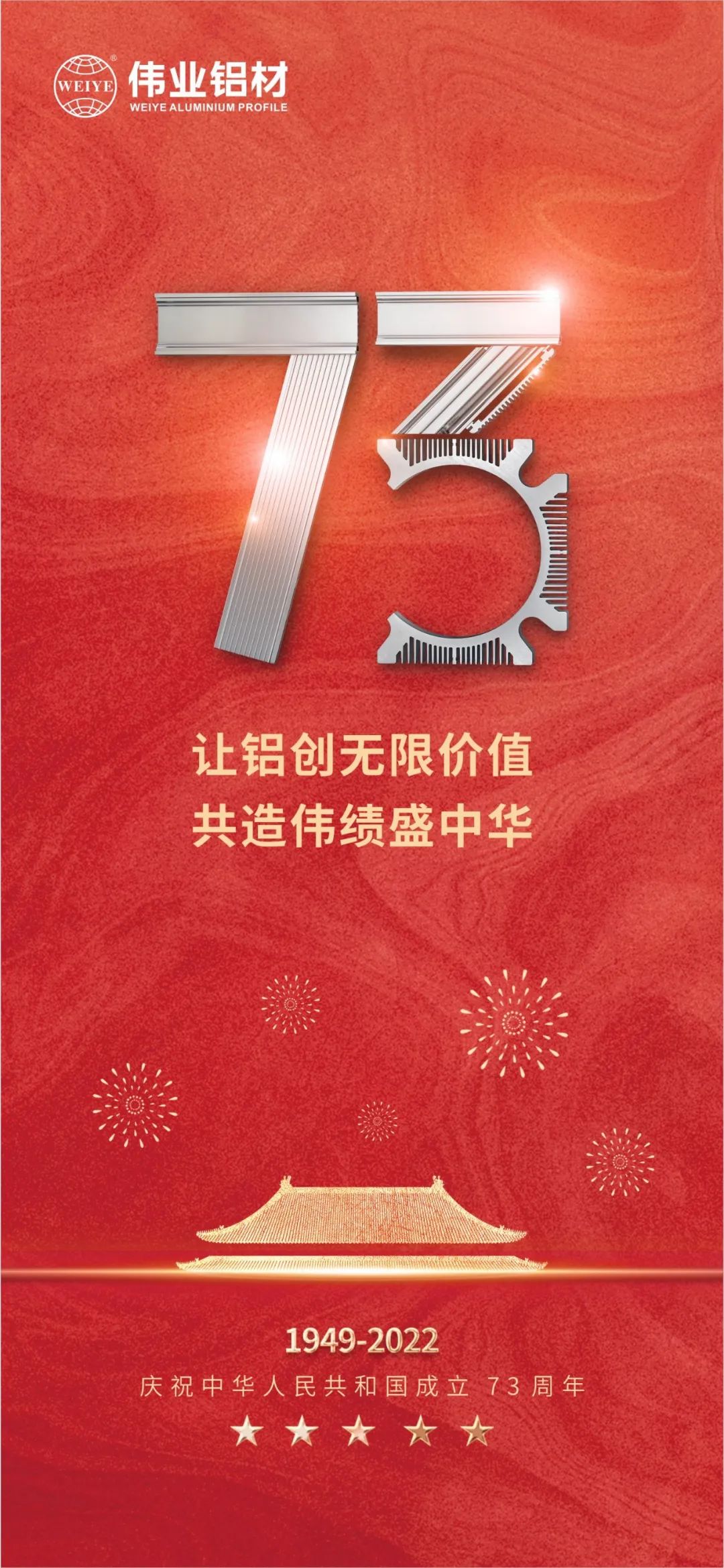 盛世中國 喜迎華誕 讓鋁創無限價值 共造偉績盛中華